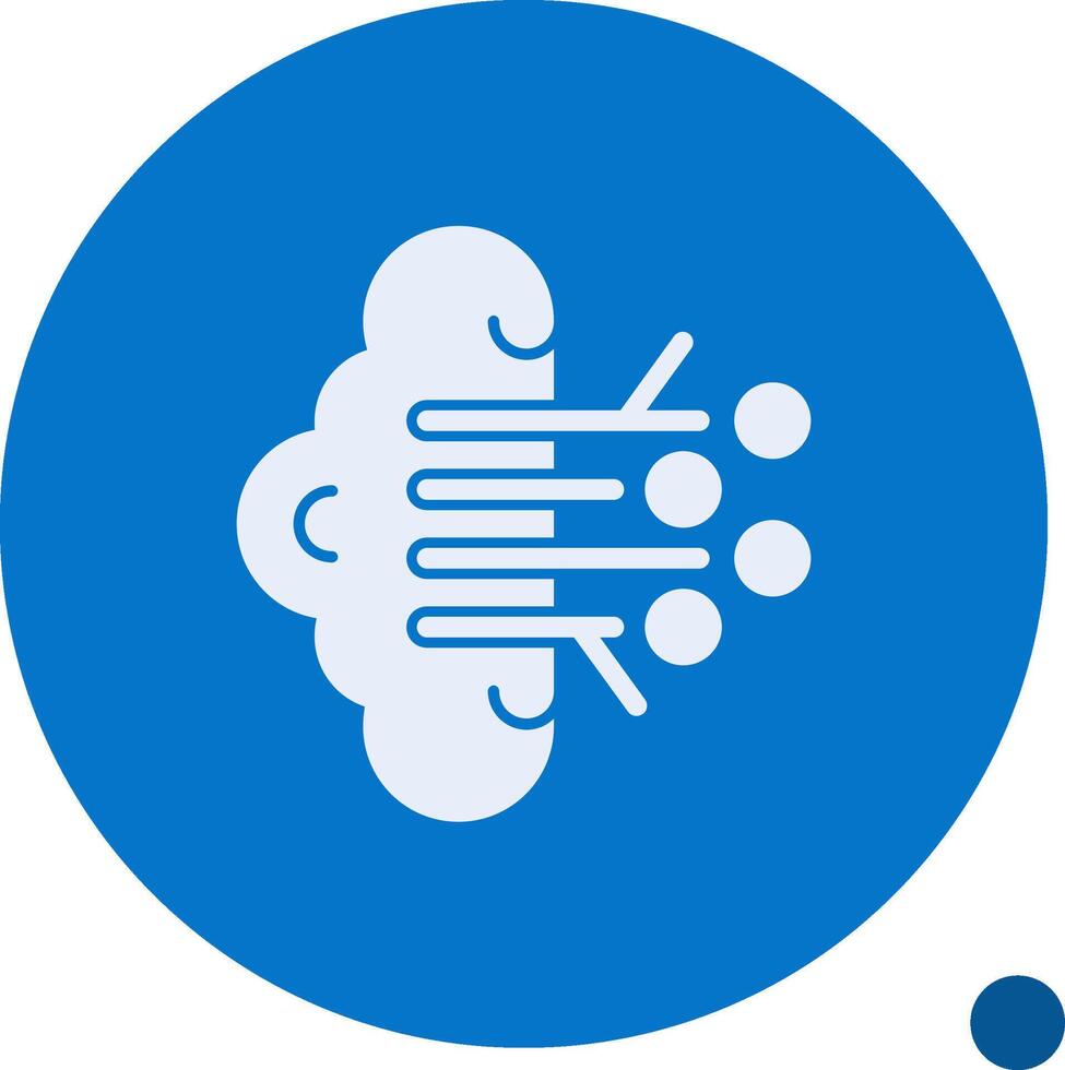 Brain Circuit Glyph Shadow Icon vector