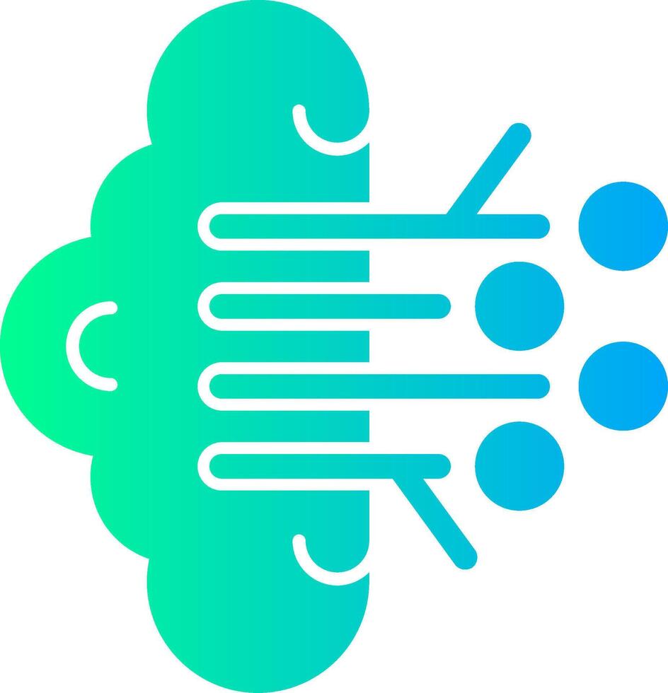 Brain Circuit Solid Multi Gradient Icon vector