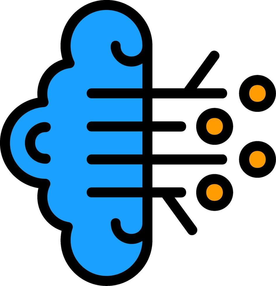 Brain Circuit Line Filled Icon vector