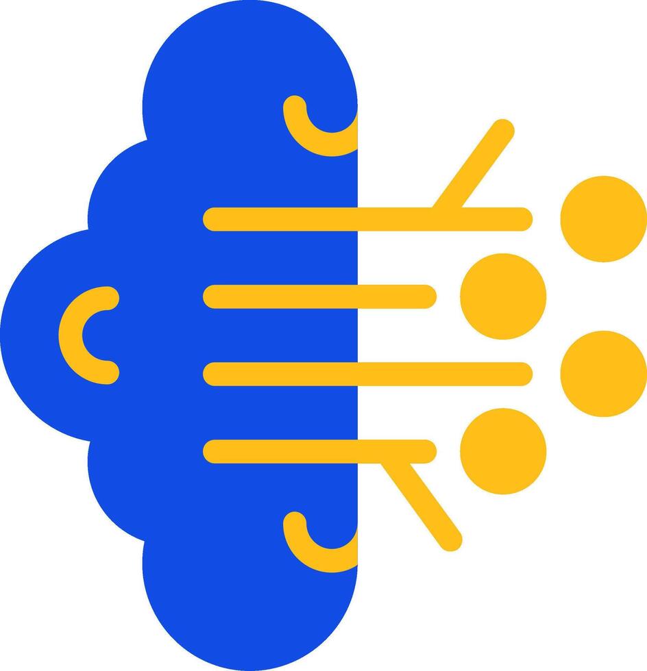 Brain Circuit Flat Two Color Icon vector