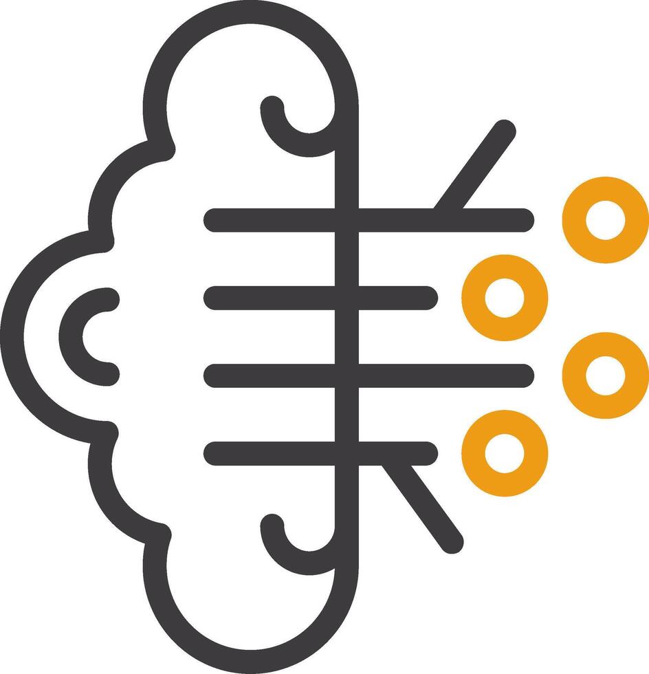 Brain Circuit Line Circle Icon vector