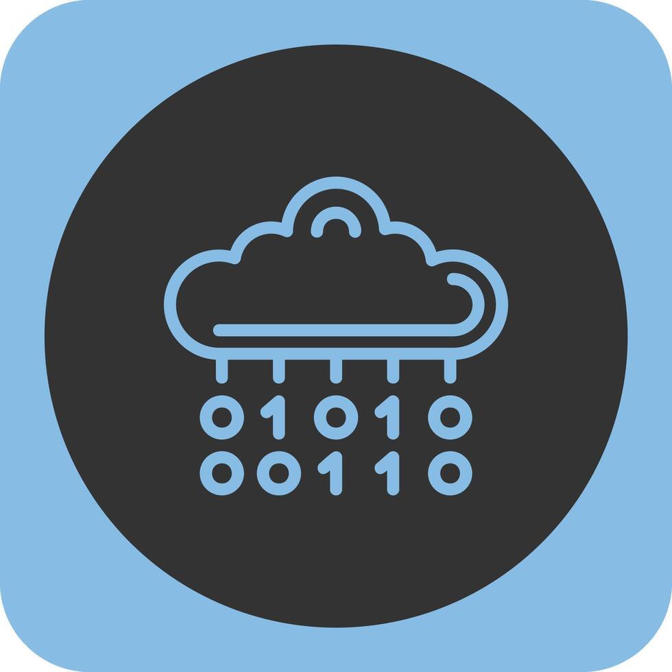 Binary Code Linear Round Icon vector