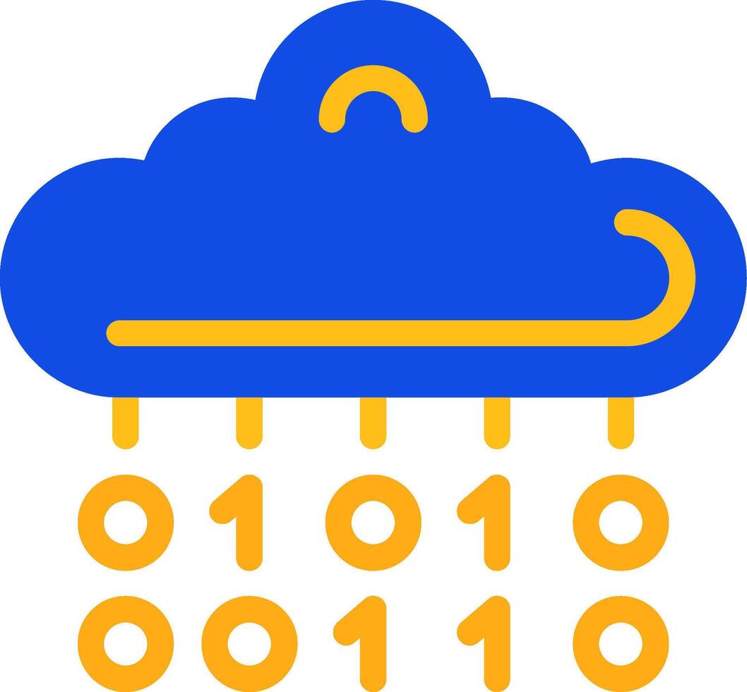 Binary Code Flat Two Color Icon vector