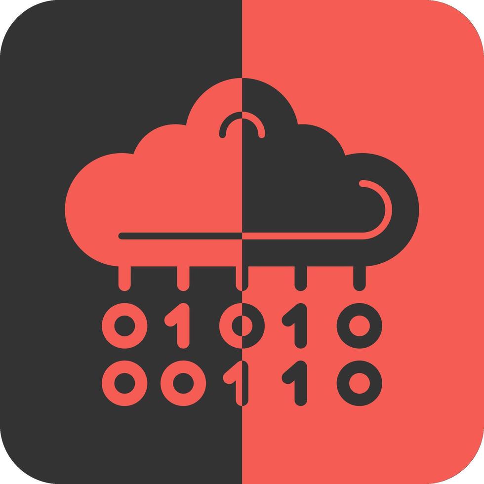 Binary Code Red Inverse Icon vector