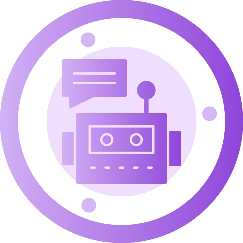 Chatbot Glyph Gradient Icon vector