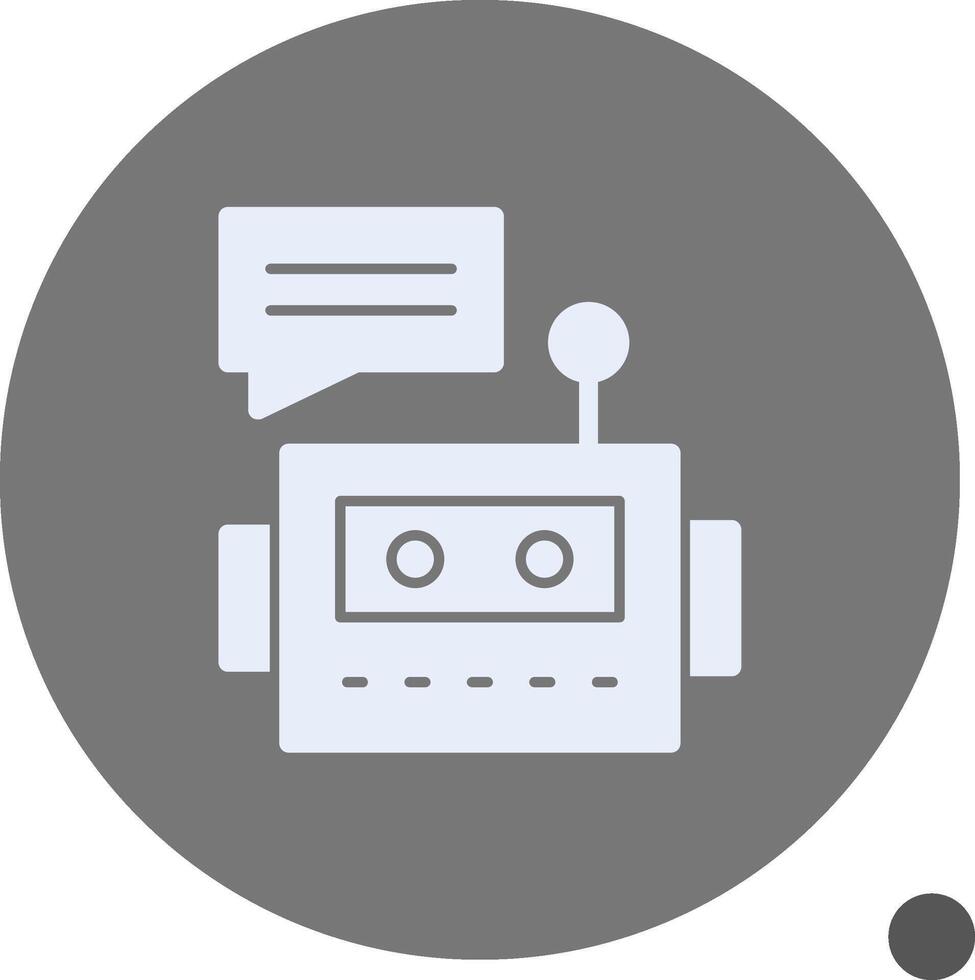 Chatbot Glyph Shadow Icon vector