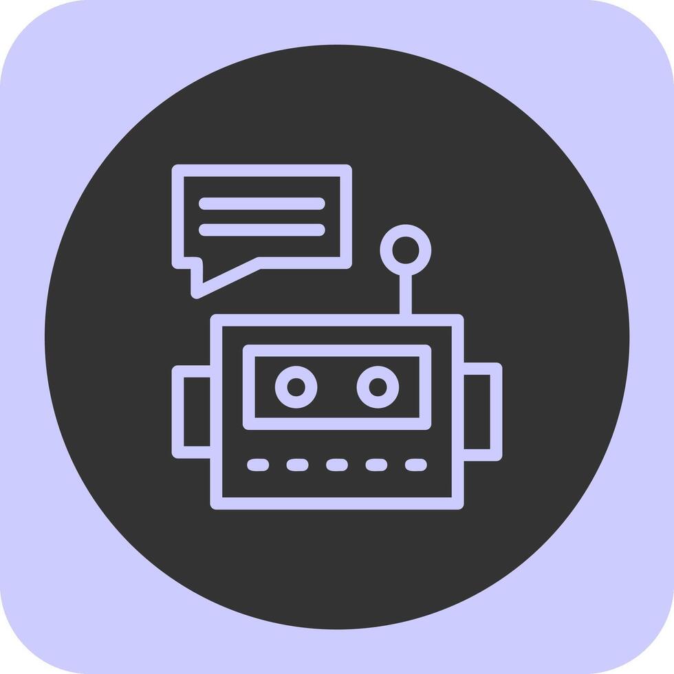 Chatbot Linear Round Icon vector