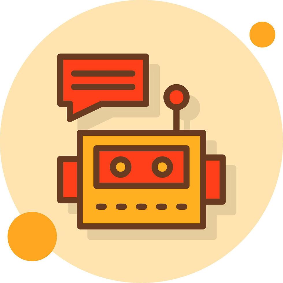 Chatbot Filled Shadow Circle Icon vector