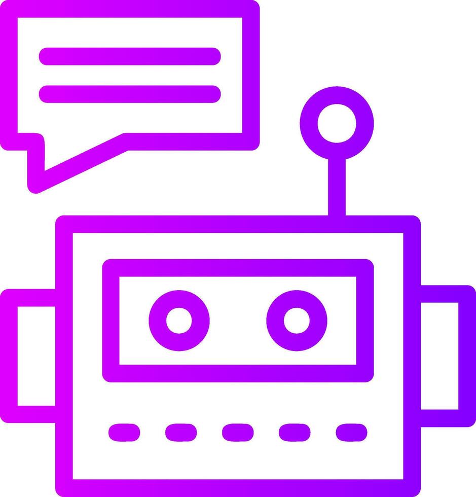 Chatbot Linear Gradient Icon vector