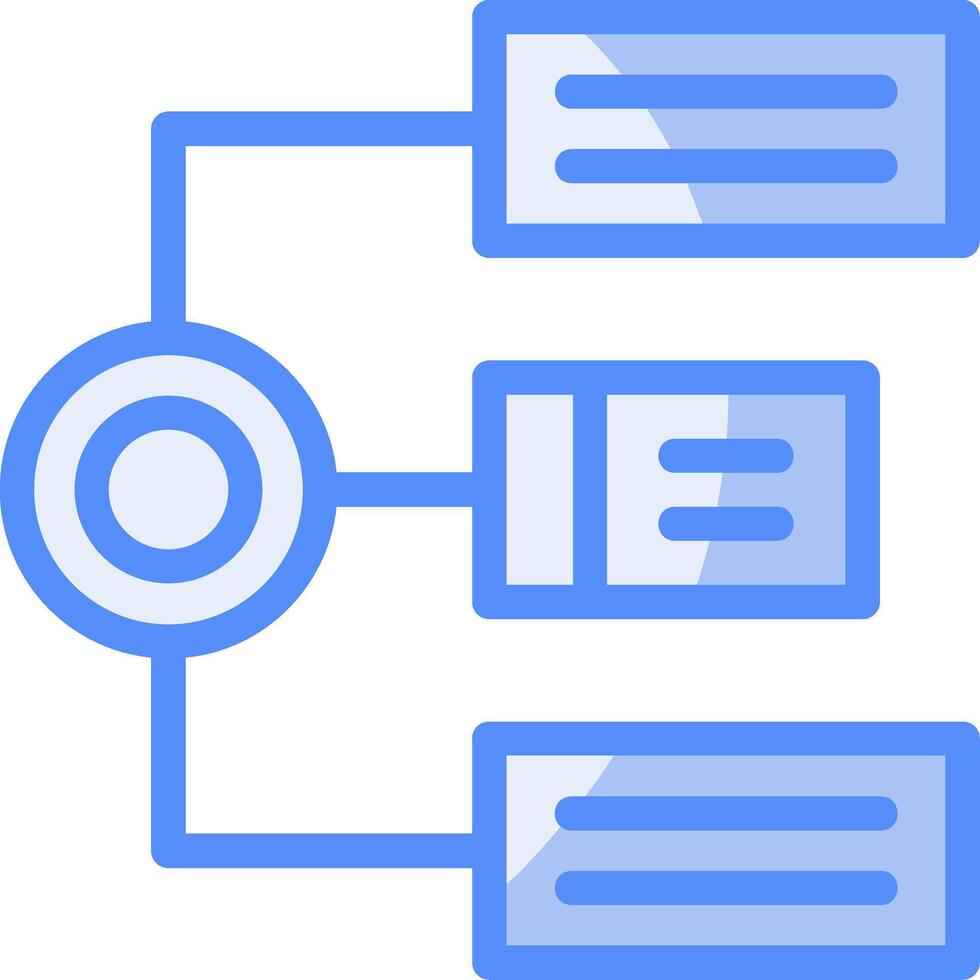 Algorithm Line Filled Blue Icon vector
