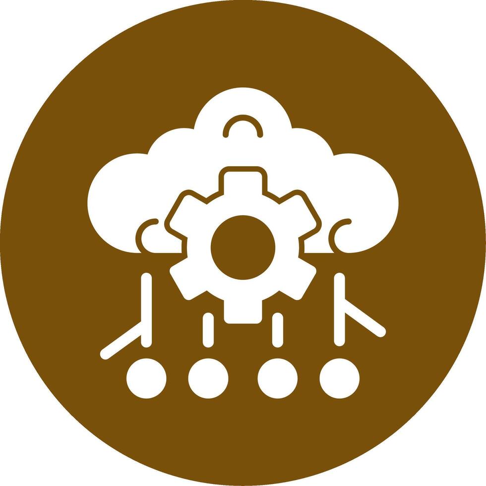 Deep Learning Glyph Circle Icon vector