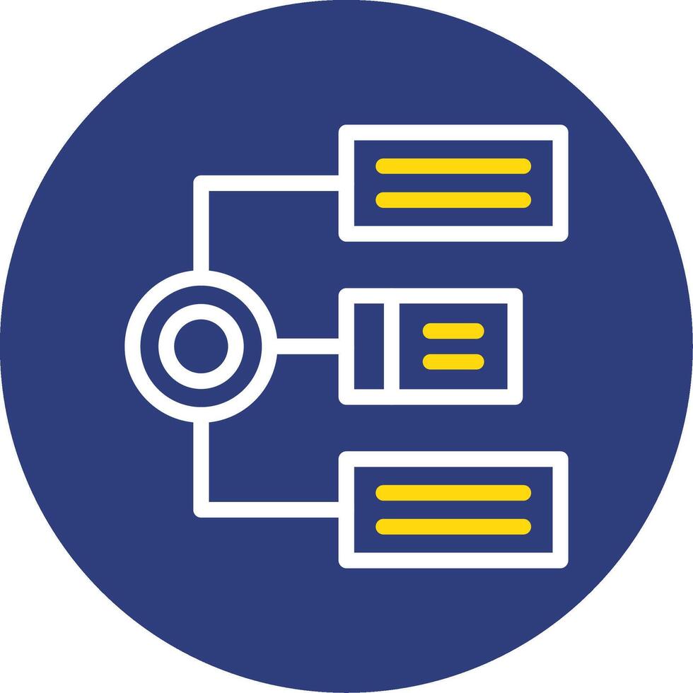 Algorithm Dual Line Circle Icon vector