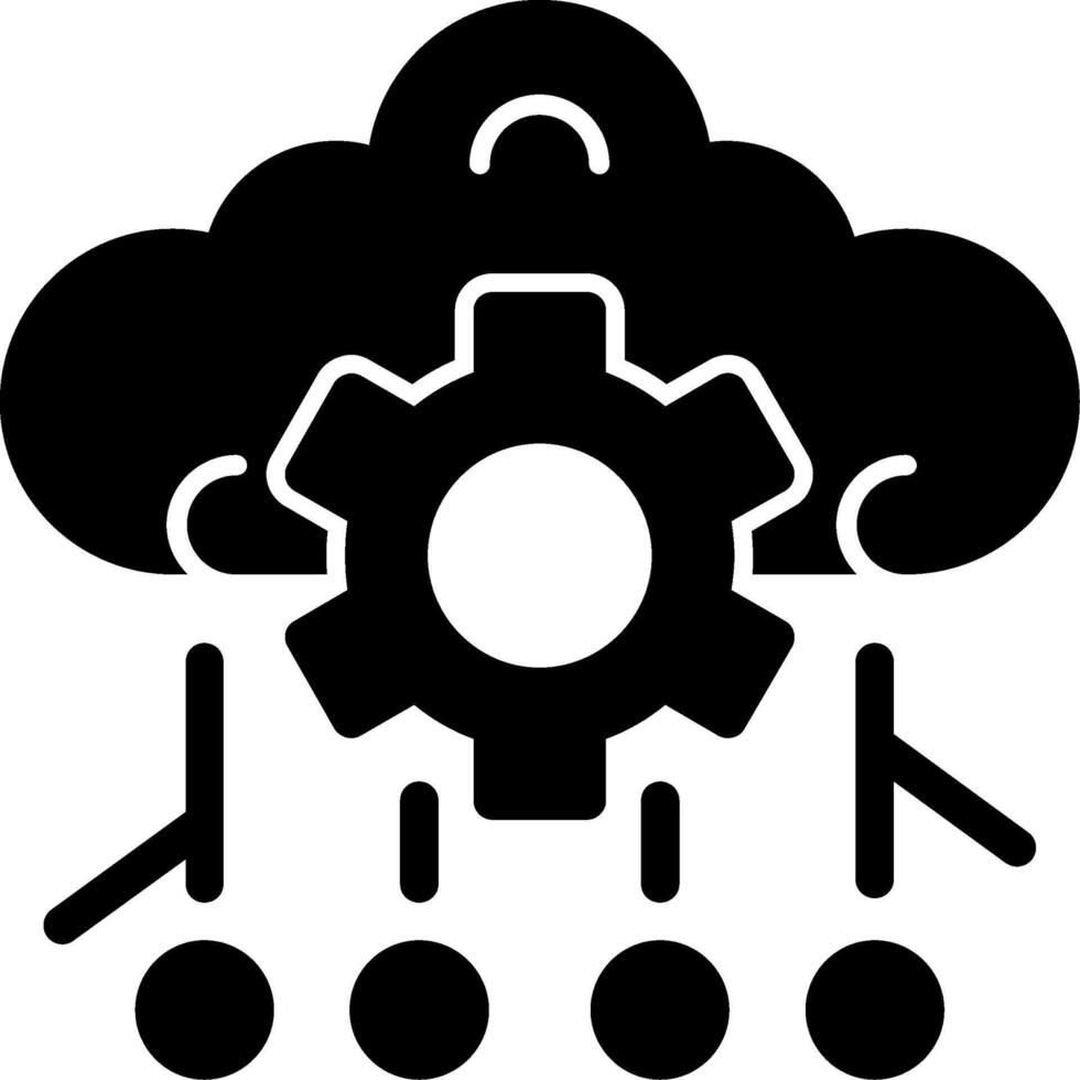 icono de glifo de aprendizaje profundo vector