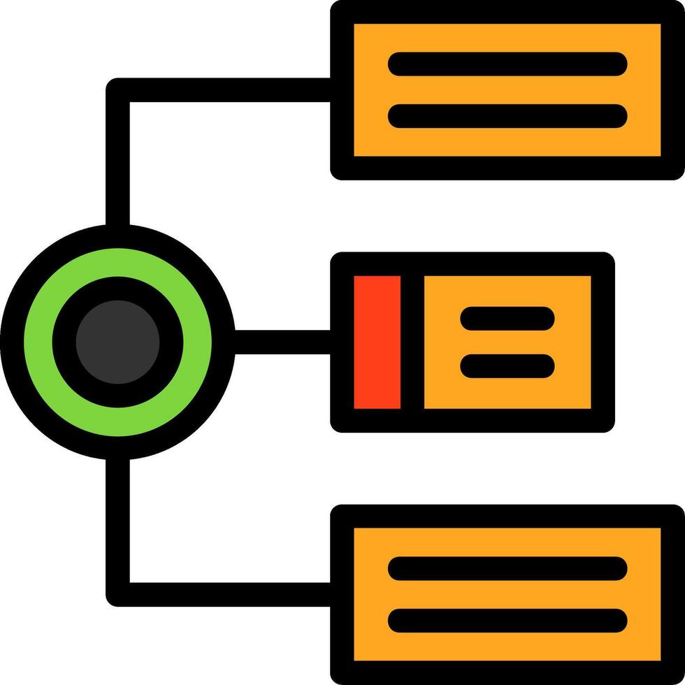 Algorithm Line Filled Icon vector
