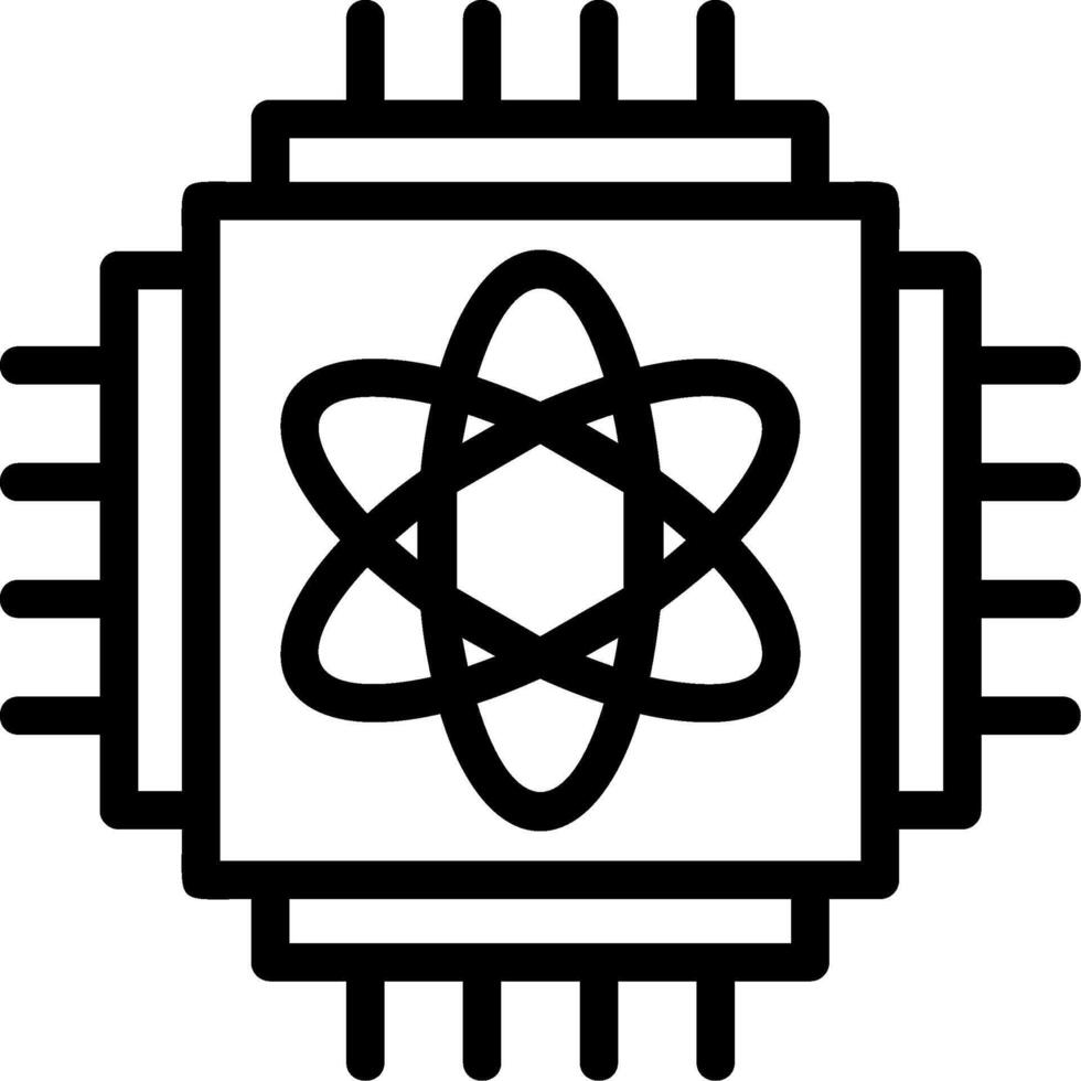 Quantum Computing Line Icon vector