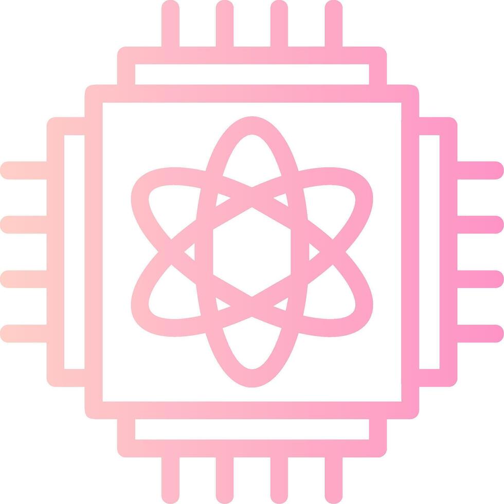 Quantum Computing Linear Gradient Icon vector
