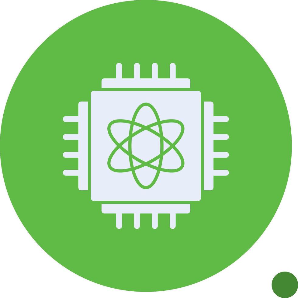 Quantum Computing Glyph Shadow Icon vector