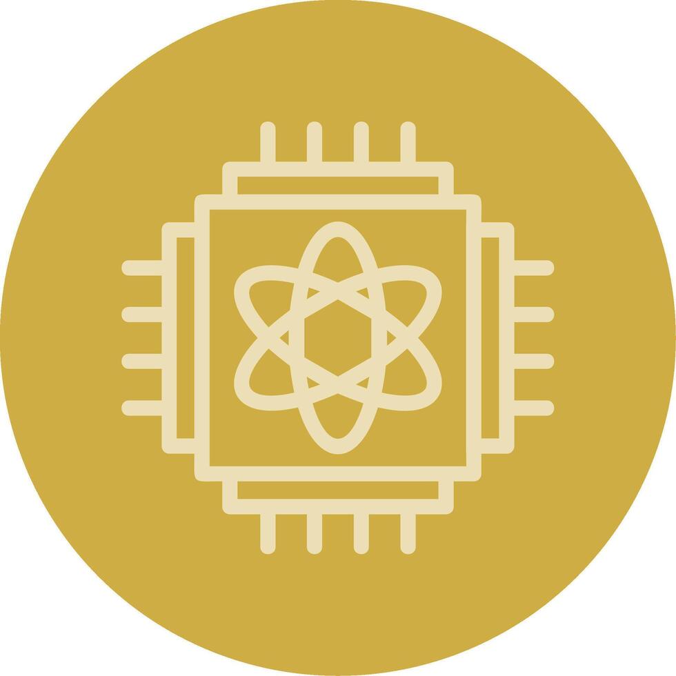 Quantum Computing Line Multi color Icon vector