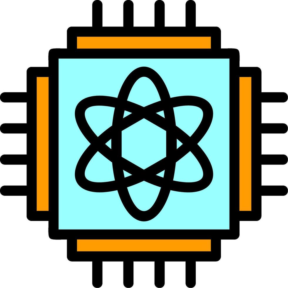 Quantum Computing Line Filled Icon vector
