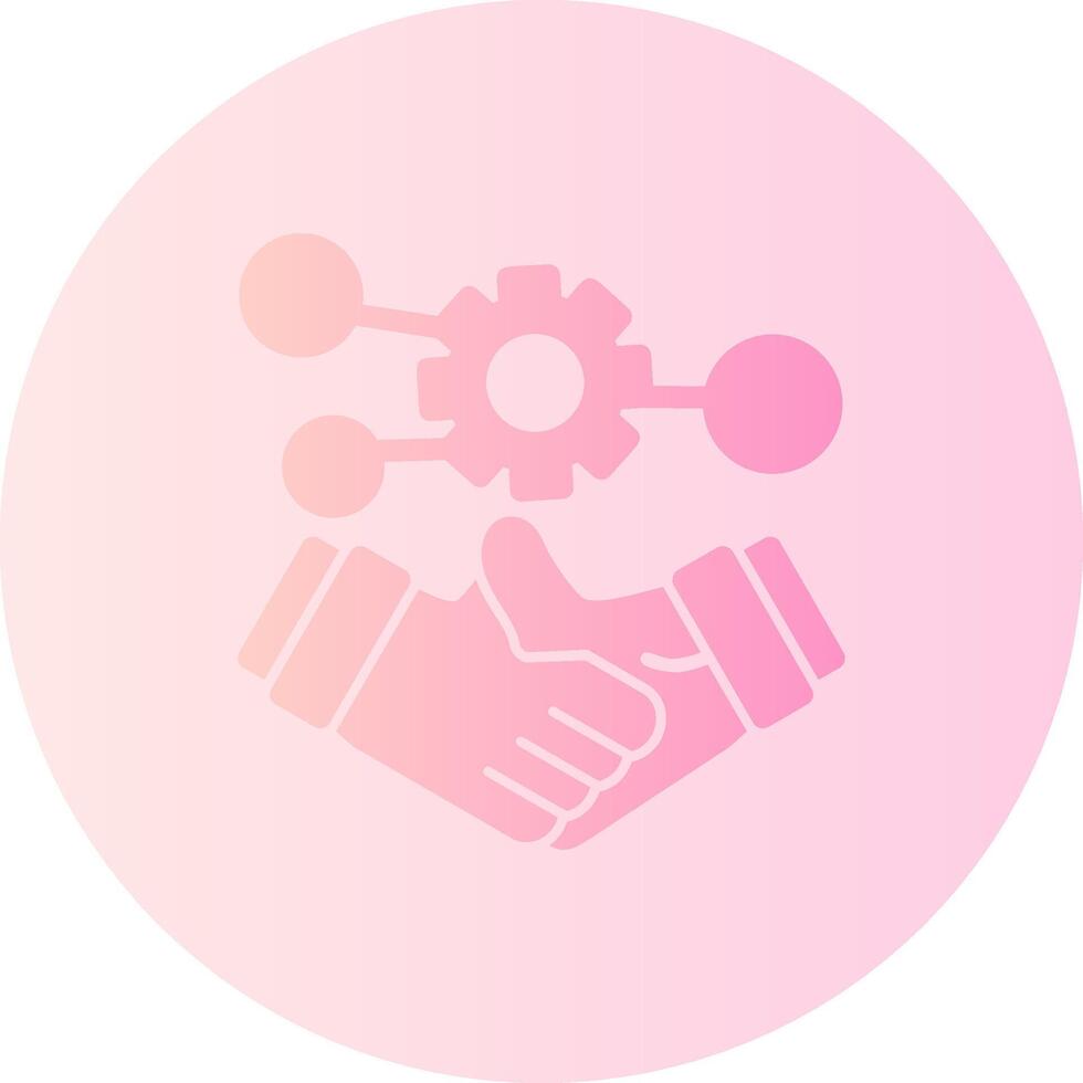 Handshake symbolizing networking Gradient Circle Icon vector