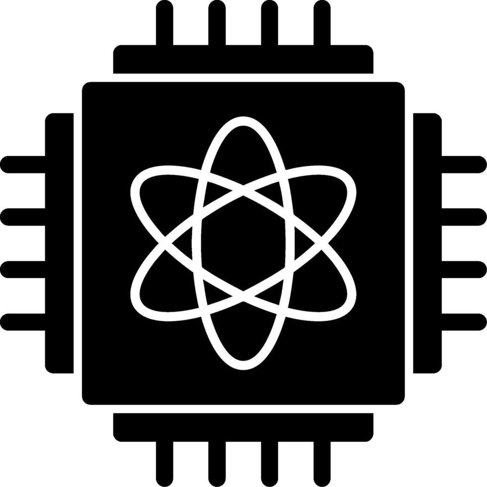 Quantum Computing Glyph Icon vector