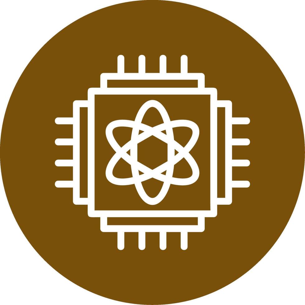 Quantum Computing Outline Circle Icon vector