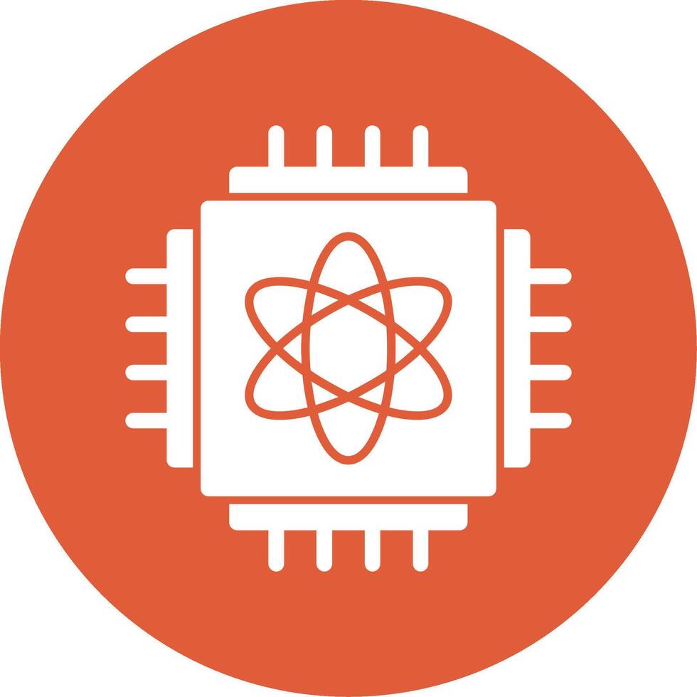 Quantum Computing Glyph Circle Icon vector