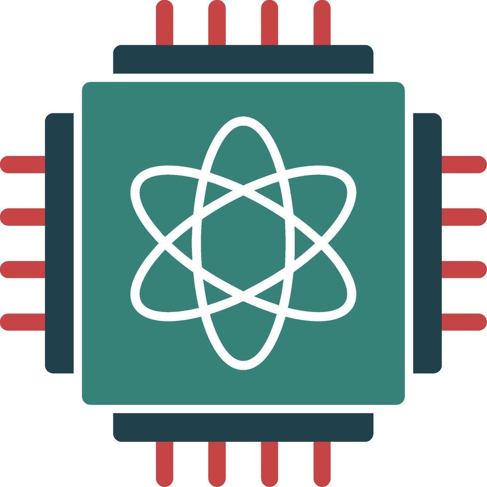Quantum Computing Glyph Two Color Icon vector