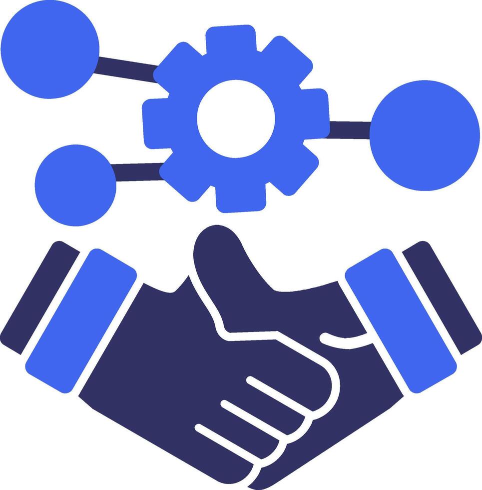 Handshake symbolizing networking Solid Two Color Icon vector