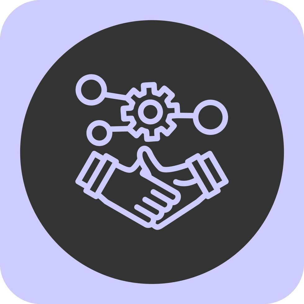 Handshake symbolizing networking Linear Round Icon vector