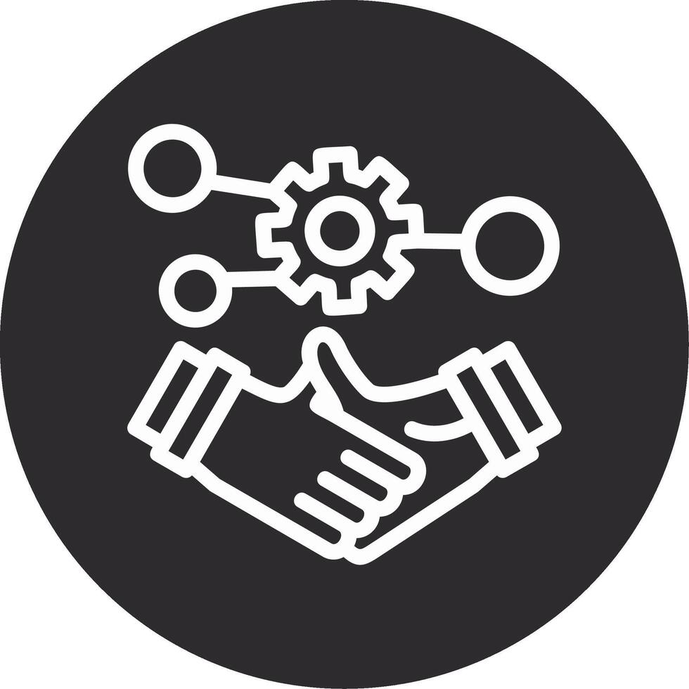 Handshake symbolizing networking Inverted Icon vector