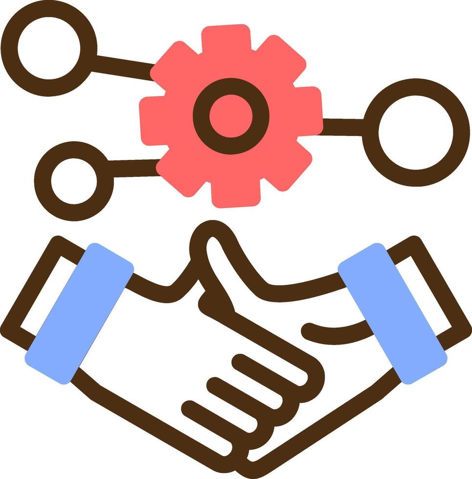 Handshake symbolizing networking Color Filled Icon vector