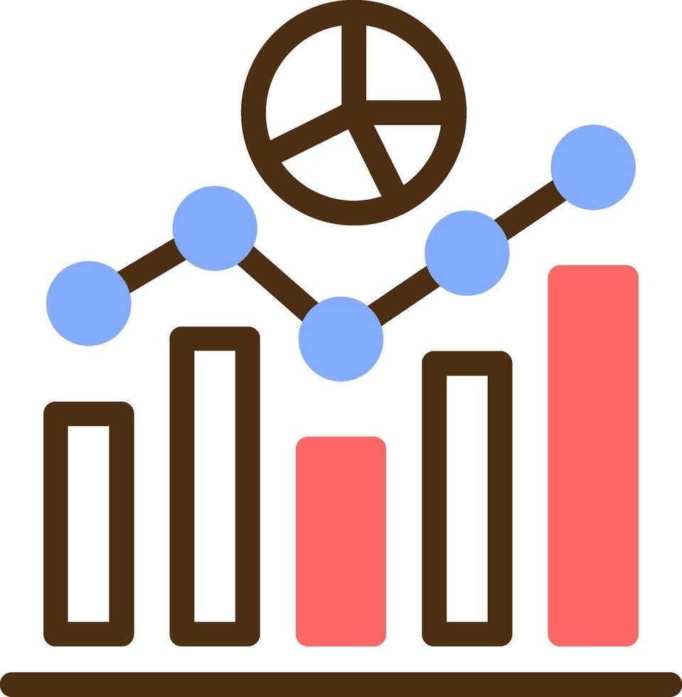 Data Analytics Color Filled Icon vector