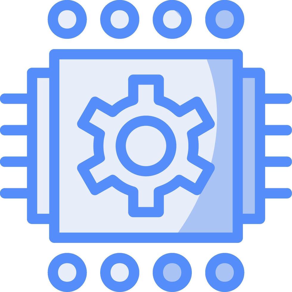 Machine Learning Line Filled Blue Icon vector