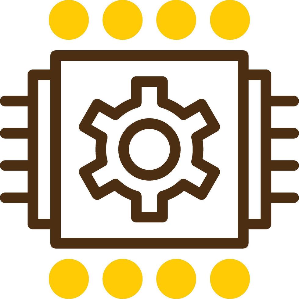 Machine Learning Yellow Lieanr Circle Icon vector