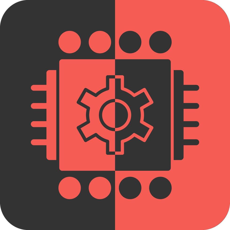Machine Learning Red Inverse Icon vector