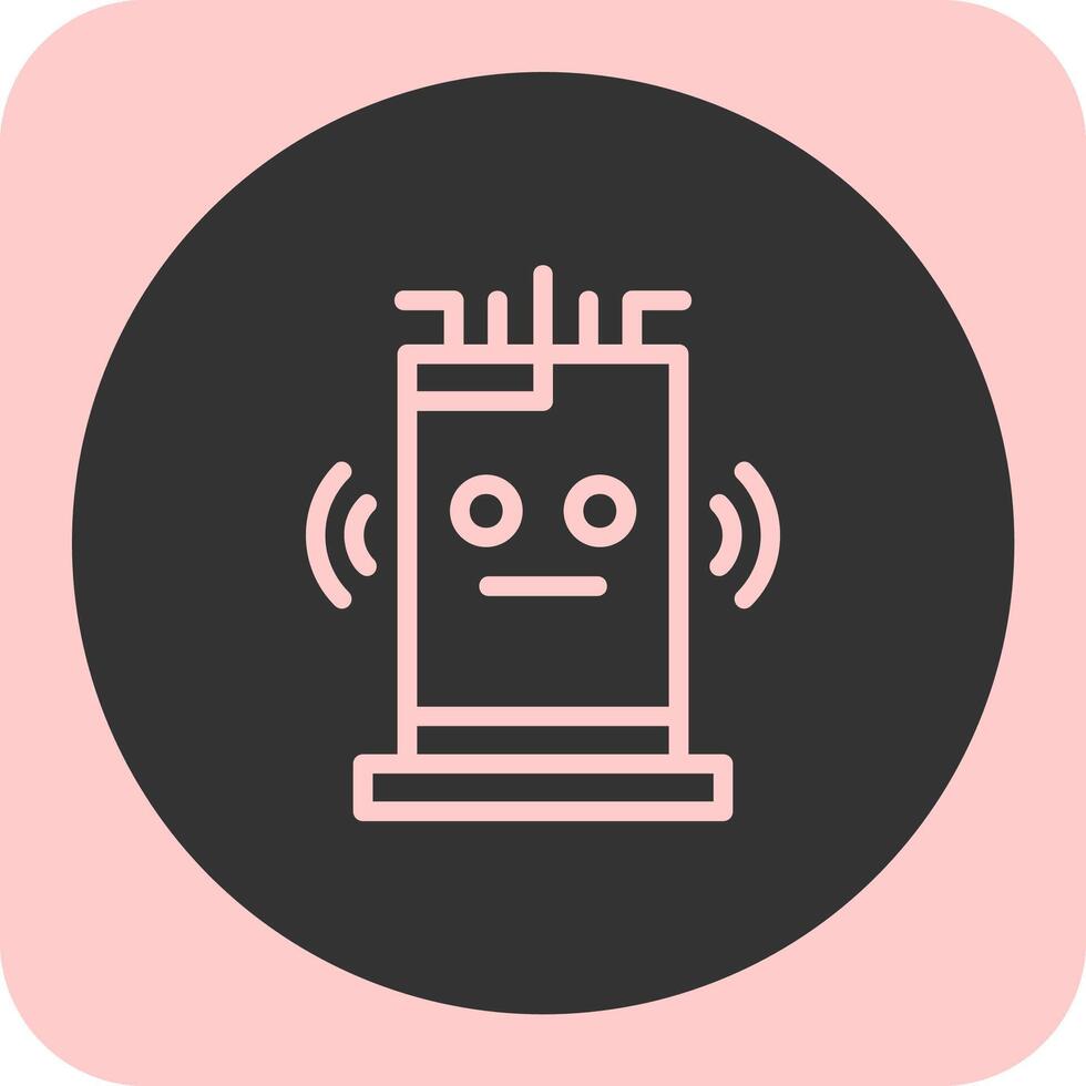 Smart Assistant Linear Round Icon vector
