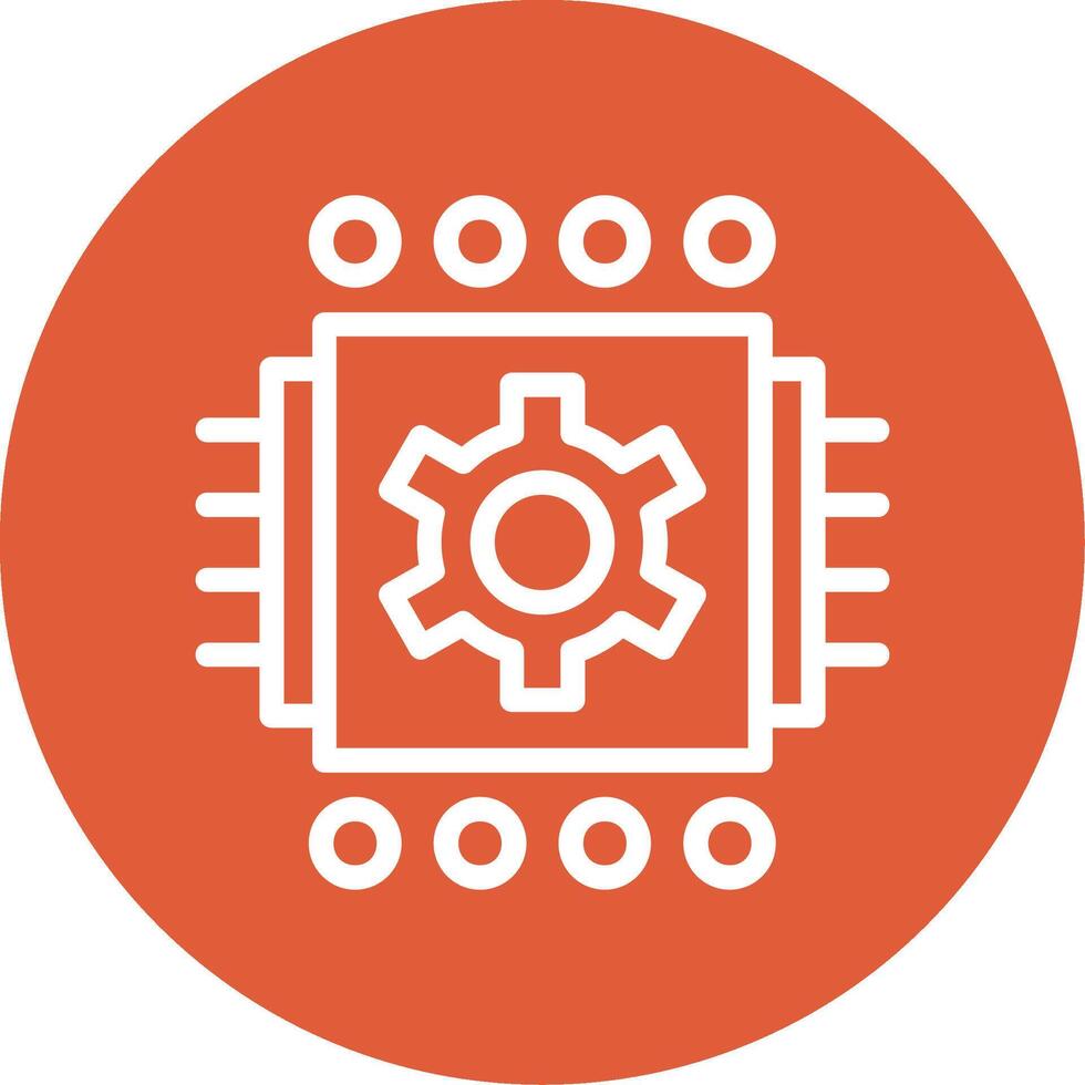 Machine Learning Outline Circle Icon vector