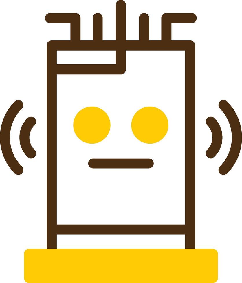 Smart Assistant Yellow Lieanr Circle Icon vector