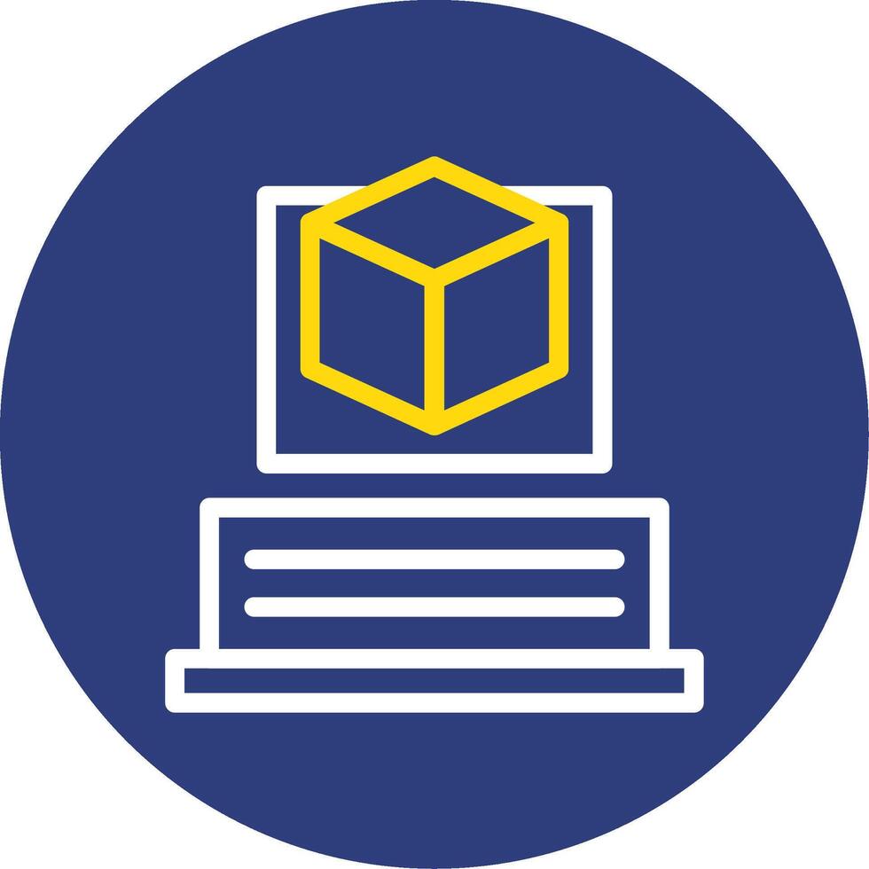 Augmented Reality Dual Line Circle Icon vector