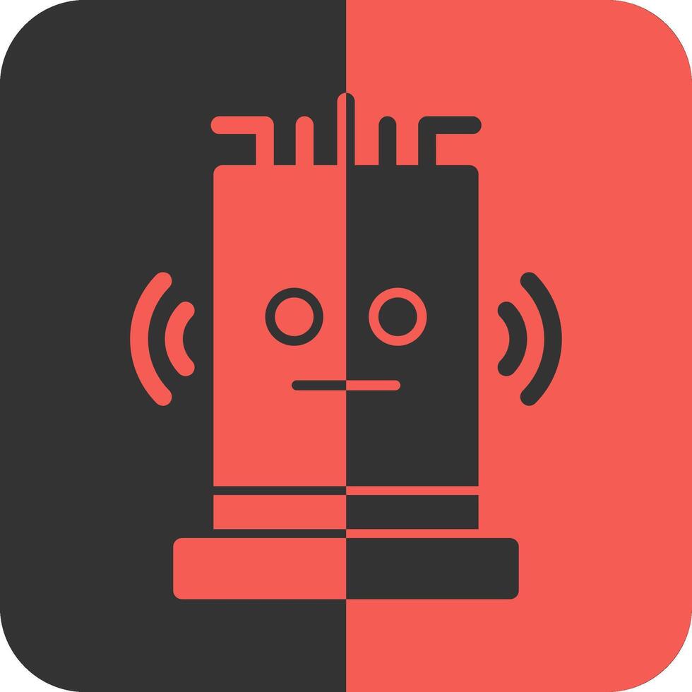 Smart Assistant Red Inverse Icon vector