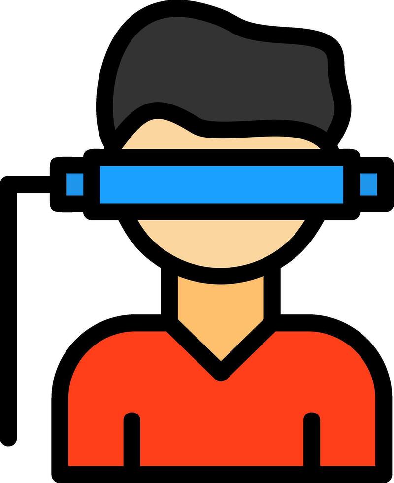 virtual realidad línea lleno icono vector