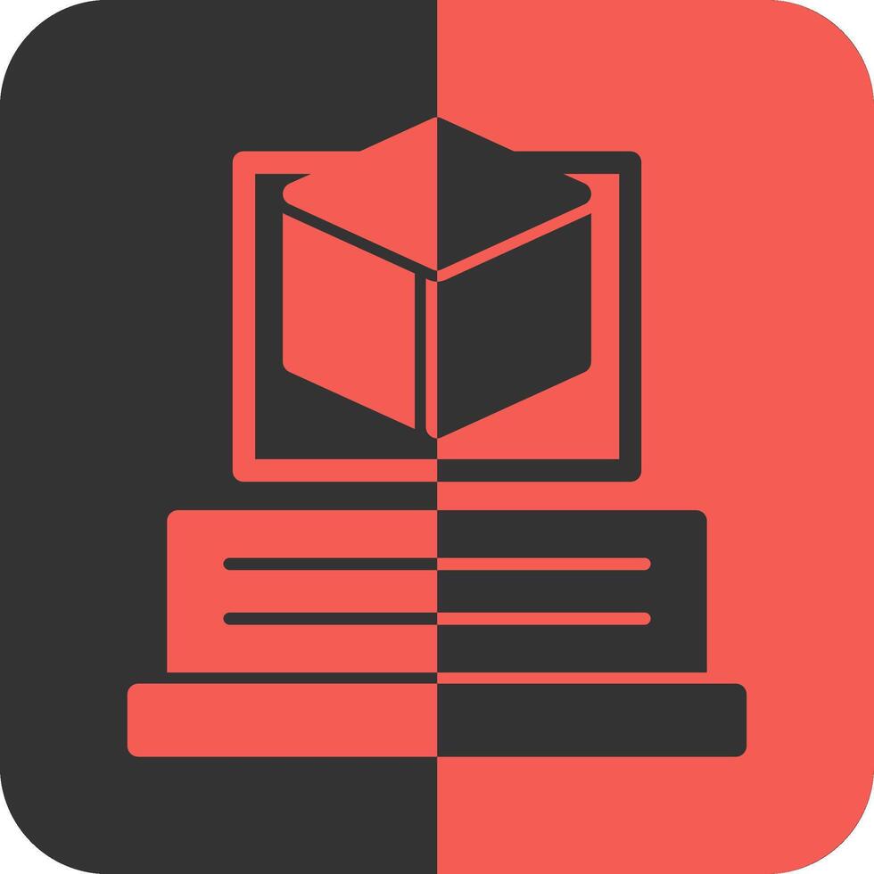 Augmented Reality Red Inverse Icon vector