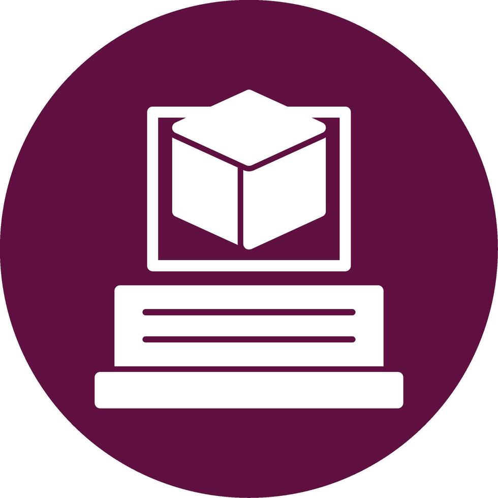 Augmented Reality Glyph Circle Icon vector