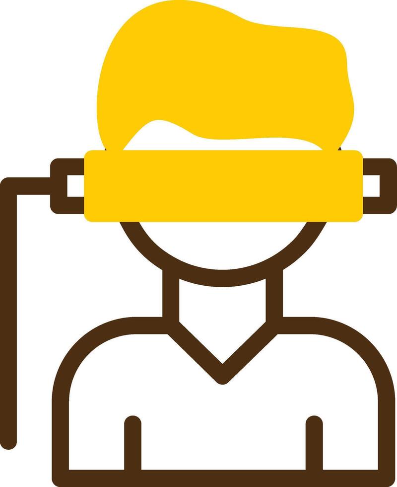 Virtual Reality Yellow Lieanr Circle Icon vector