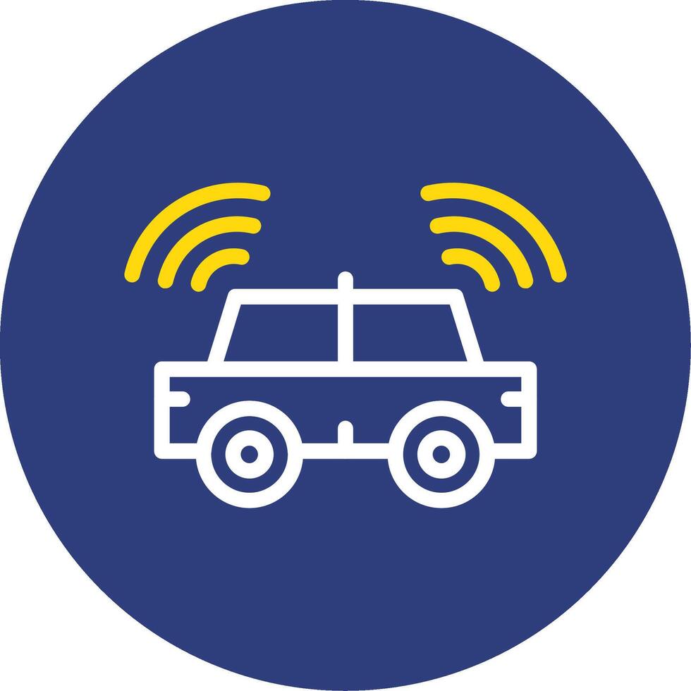 Autonomous Vehicle Dual Line Circle Icon vector
