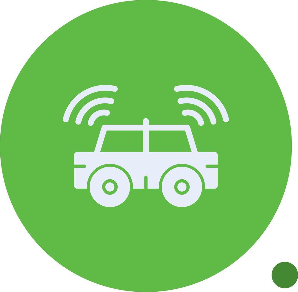 Autonomous Vehicle Glyph Shadow Icon vector