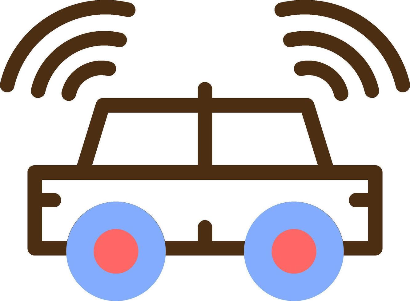 Autonomous Vehicle Color Filled Icon vector