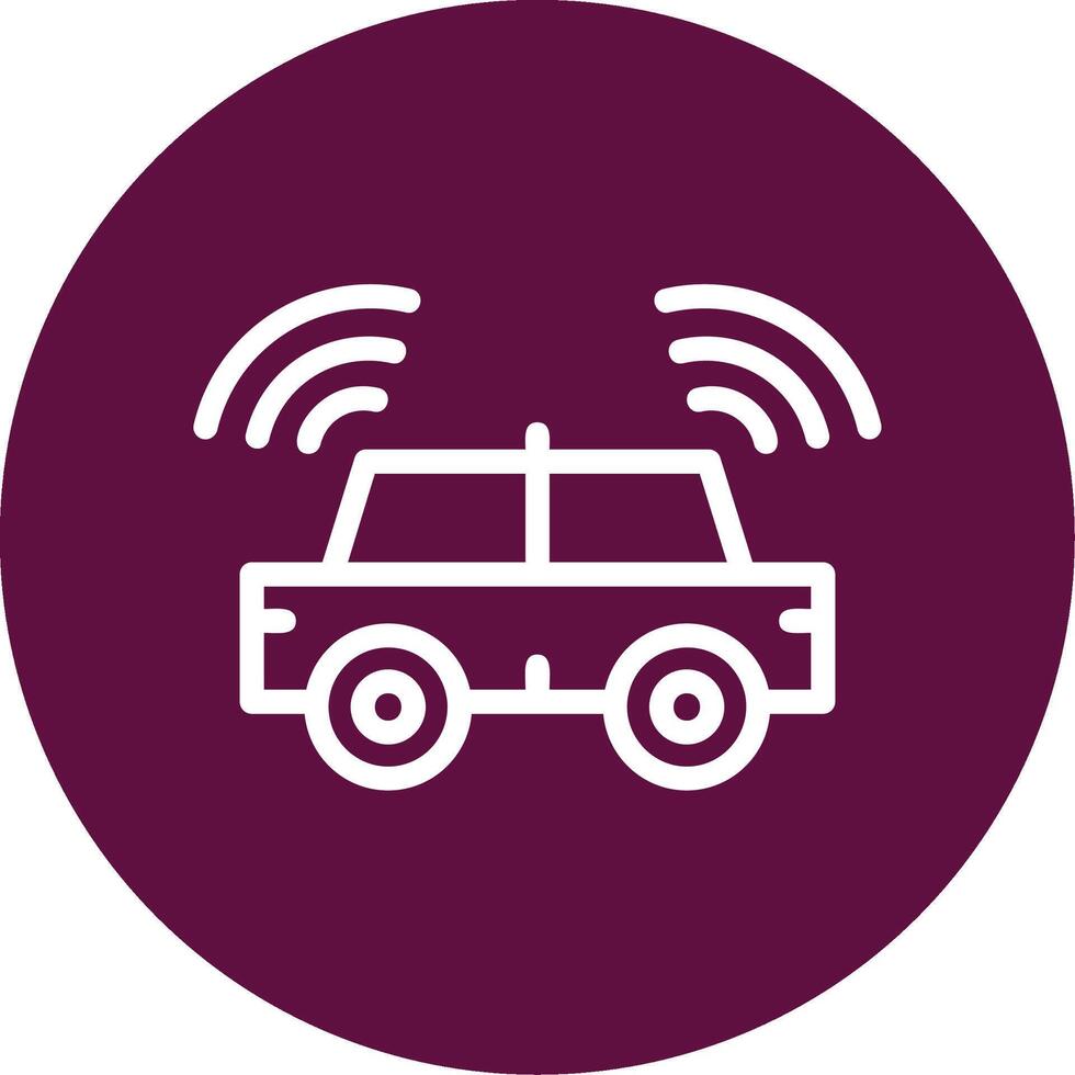 Autonomous Vehicle Outline Circle Icon vector