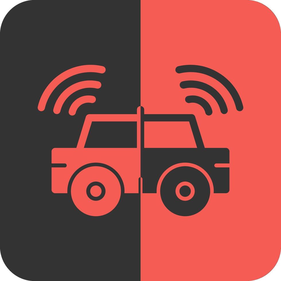 Autonomous Vehicle Red Inverse Icon vector